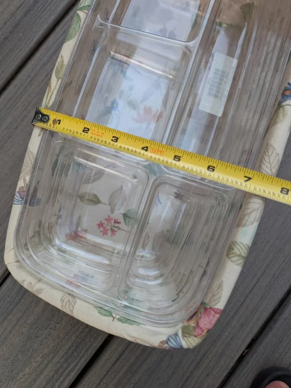 Longaberger 2003 Vanity Basket w/ 2 Plastic Protectors & Botanical Fields Liner